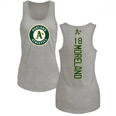 Mitch Moreland Oakland Athletics Women's Backer Slim Fit T-Shirt - Ash