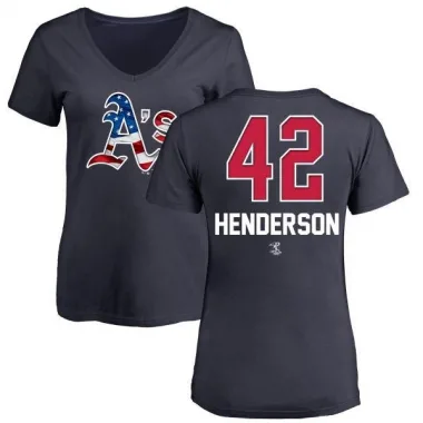 Dave Henderson Oakland Athletics Women's Black Roster Name & Number T-Shirt  